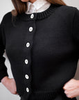CHUNKY COTTON CARDI | noir
