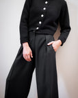 CHUNKY COTTON CARDI | noir
