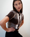SHORT SLEEVE CARDI | plaid