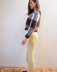 BRUSHED CARDI | plaid