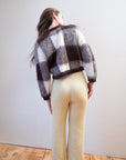 BRUSHED CARDI | plaid