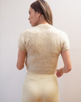 SHORT SLEEVE CARDI | pear