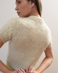 SHORT SLEEVE CARDI | pear