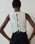 FARRA VEST | bone plaid | organic + earth dyed