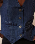 FARRA VEST | denim | organic + earth dyed