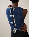 FARRA VEST | denim | organic + earth dyed