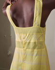 HENRETTA DRESS | citron plaid | organic