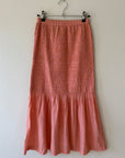 SMOCKED SKIRT | coral stripe | WAREHOUSE SALE