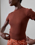 JONES RIBBED TEE | cacao | organic