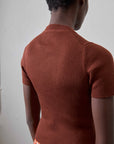 JONES RIBBED TEE | cacao | organic