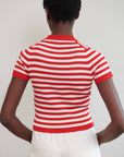 JONES RIBBED TEE | piquillo stripe | organic