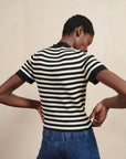 JONES RIBBED TEE | stripe | organic