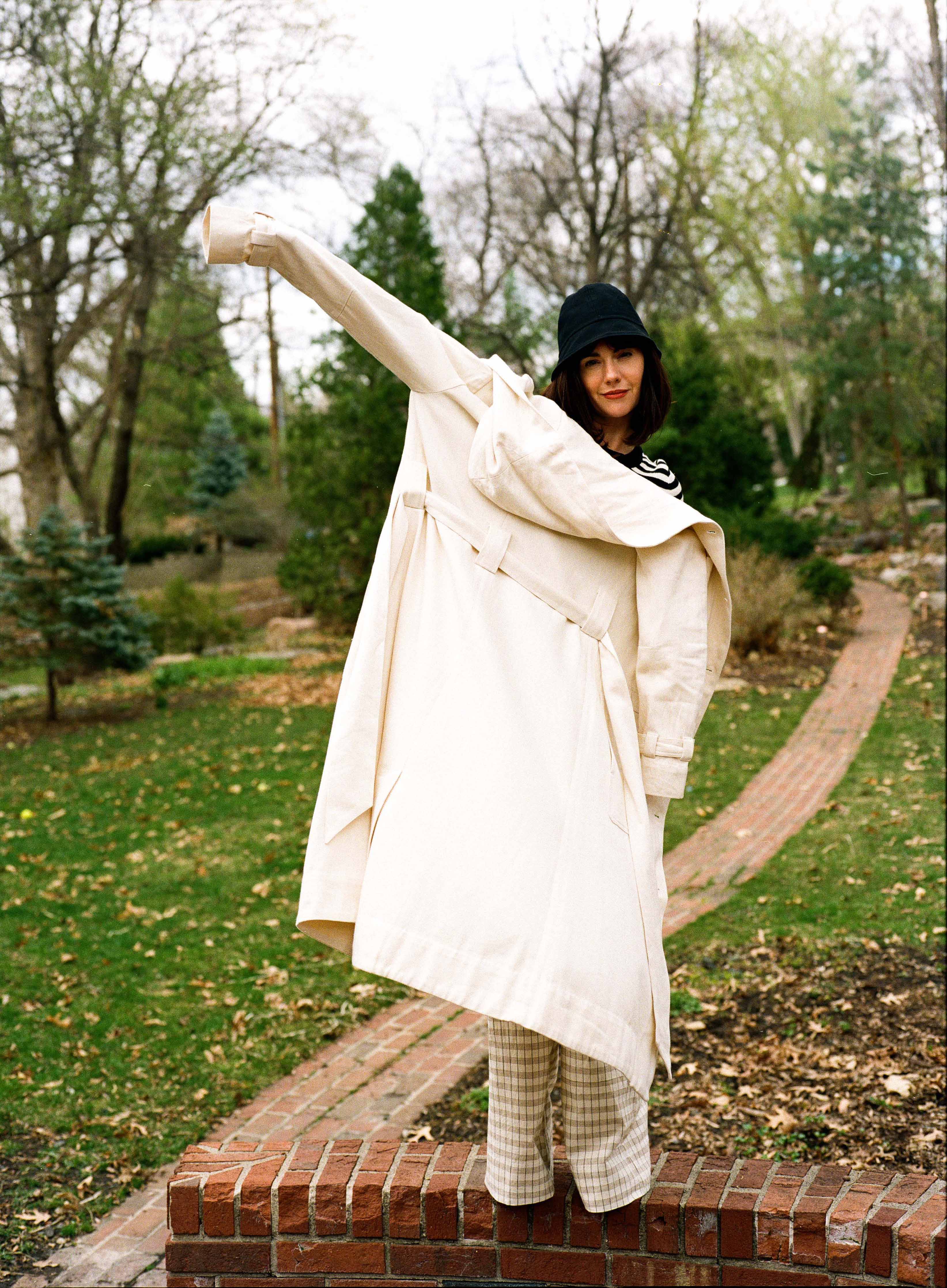 【関税&送料込】Self Portrait Gabardine Trench Jacket Trench coat Self-Portrait White size M International in