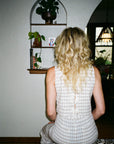 FARRA VEST | bone plaid | organic + earth dyed