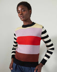 MAIZY RIBBED PULLOVER | stripe | organic