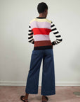 MAIZY RIBBED PULLOVER | stripe | organic