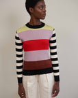 MAIZY RIBBED PULLOVER | stripe | organic