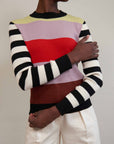 MAIZY RIBBED PULLOVER | stripe | organic
