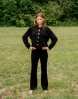 CHUNKY COTTON CARDI | noir
