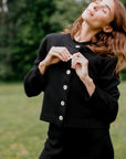 CHUNKY COTTON CARDI | noir