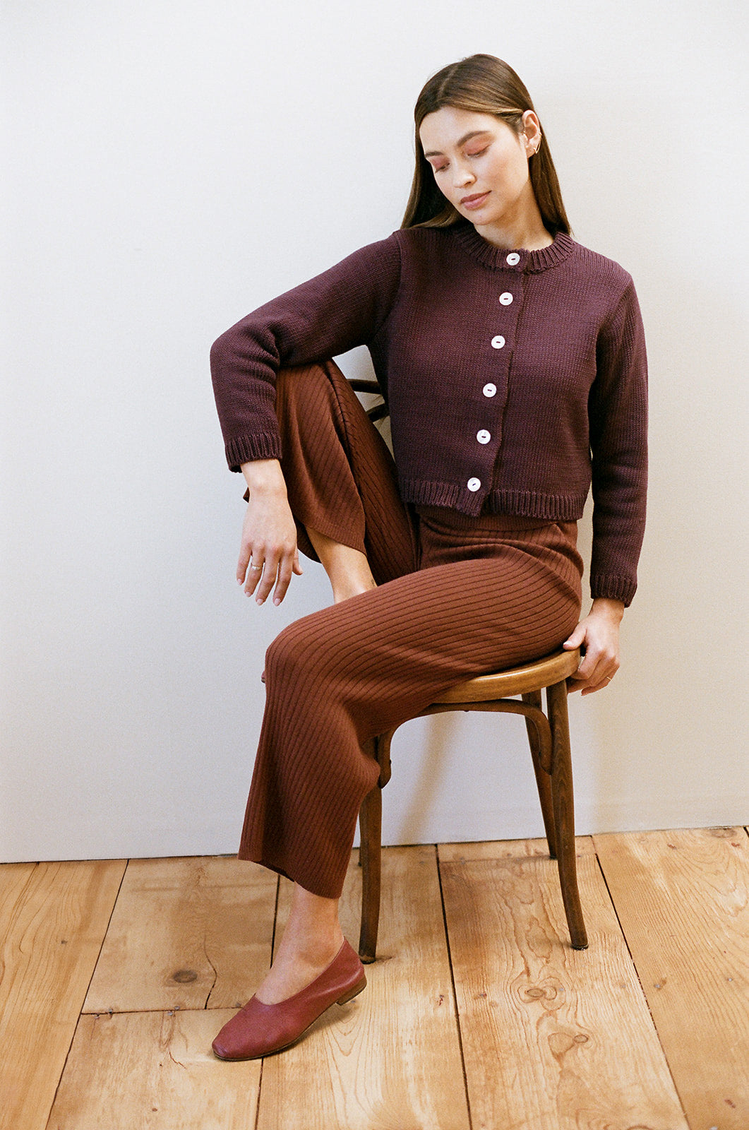 RIBBED GALLO PANT | cacao