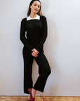 RIBBED GALLO PANT | noir