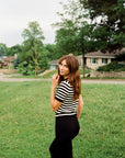 JONES RIBBED TEE | stripe | organic