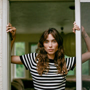 JONES RIBBED TEE | stripe | organic