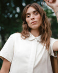 SEBASTIAN TOP | bone denim | organic + undyed