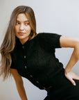 SHORT SLEEVE CARDI | noir
