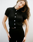 SHORT SLEEVE CARDI | noir