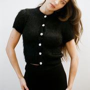 SHORT SLEEVE CARDI | noir