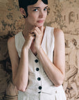 FARRA VEST | bone denim | organic + undyed
