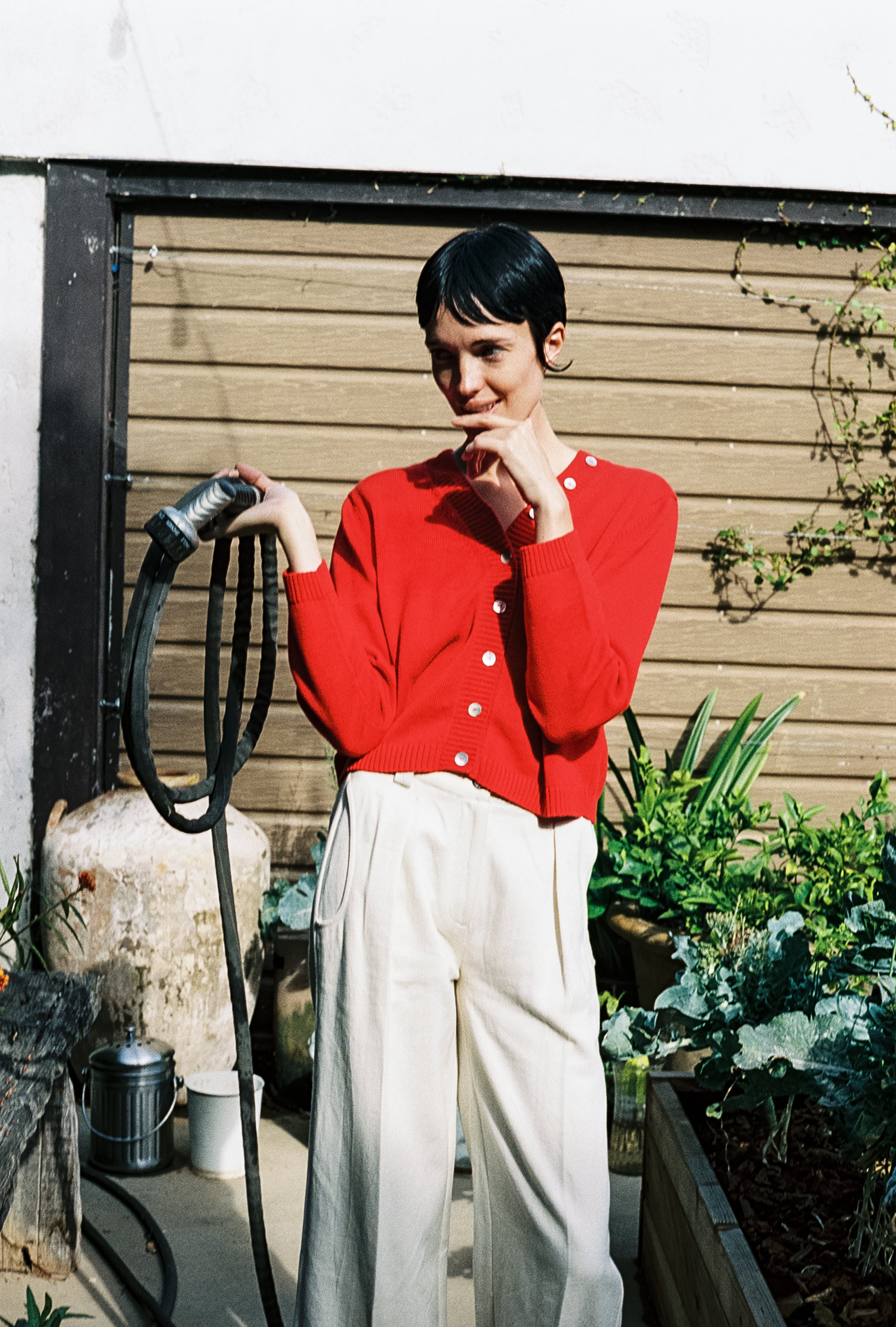 BUTTON CARDI | piquillo | organic – Maria Stanley