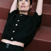 SHORT SLEEVE CARDI | noir