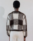 BRUSHED CARDI | plaid