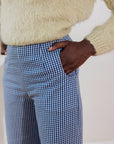 COOK TROUSER | indigo gingham | organic + earth dyed