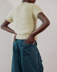 SHORT SLEEVE CARDI | pear