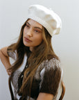 COTTON BERET | ecru