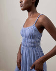 MATCHA DRESS | indigo gingham | organic + earth dyed