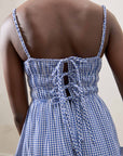 MATCHA DRESS | indigo gingham | organic + earth dyed