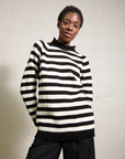 CHUNKY OVERSIZED JUMPER | ecru stripe
