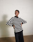 CHUNKY OVERSIZED JUMPER | ecru stripe