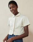 SEBASTIAN TOP | bone denim | organic + undyed