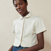 SEBASTIAN TOP | bone denim | organic + undyed