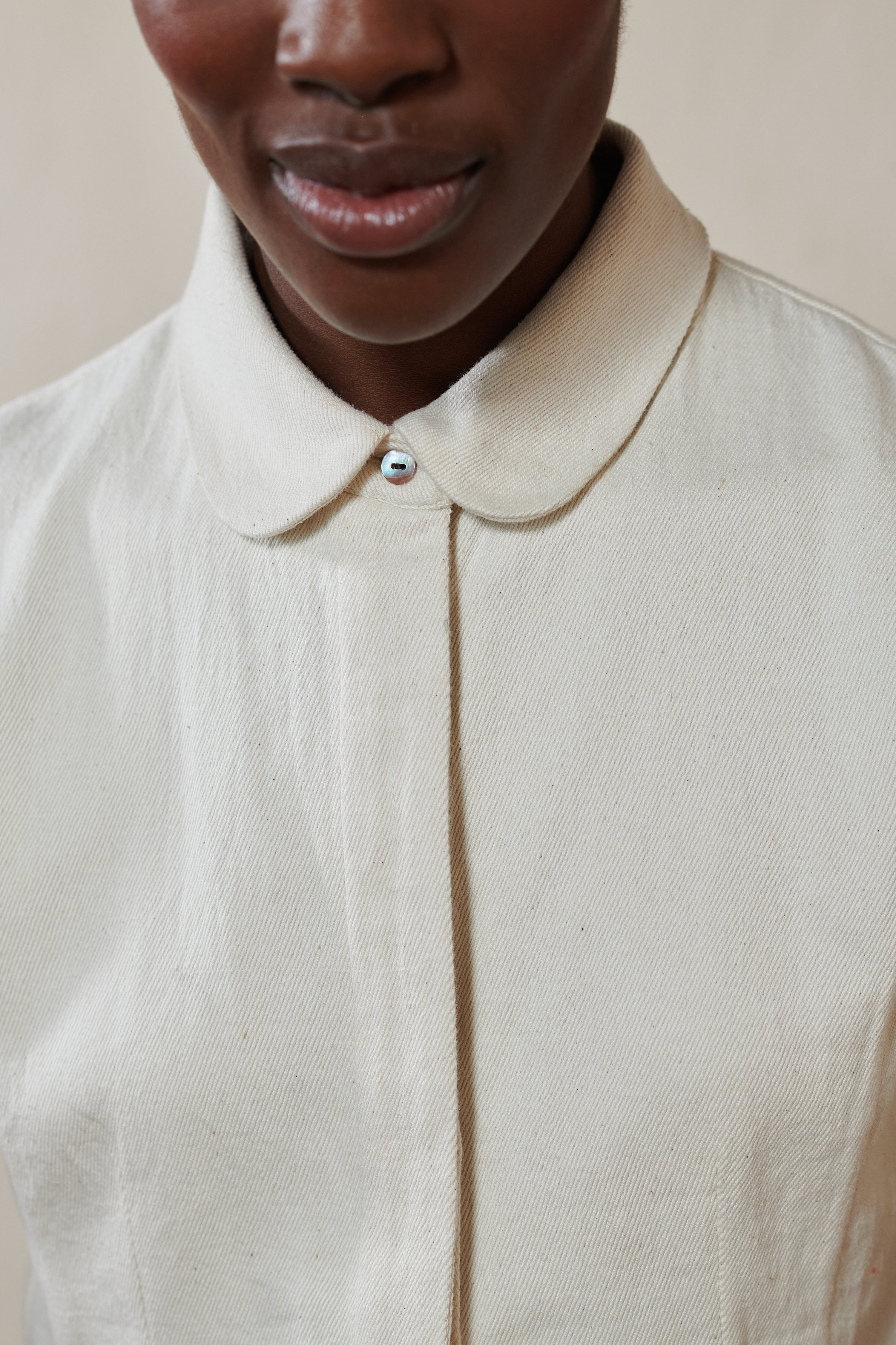 SEBASTIAN TOP | bone denim | organic + undyed
