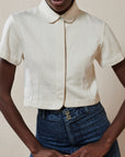 SEBASTIAN TOP | bone denim | organic + undyed
