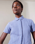 SEBASTIAN TOP | indigo gingham | organic + earth dyed