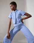 COOK TROUSER | indigo gingham | organic + earth dyed