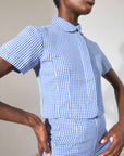 SEBASTIAN TOP | indigo gingham | organic + earth dyed